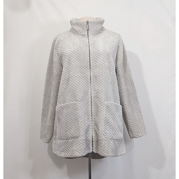 Habitat Clothes to Live In Gray Putty Sherpa Fleece Car Coat Misses Size L - Picture 1 of 7